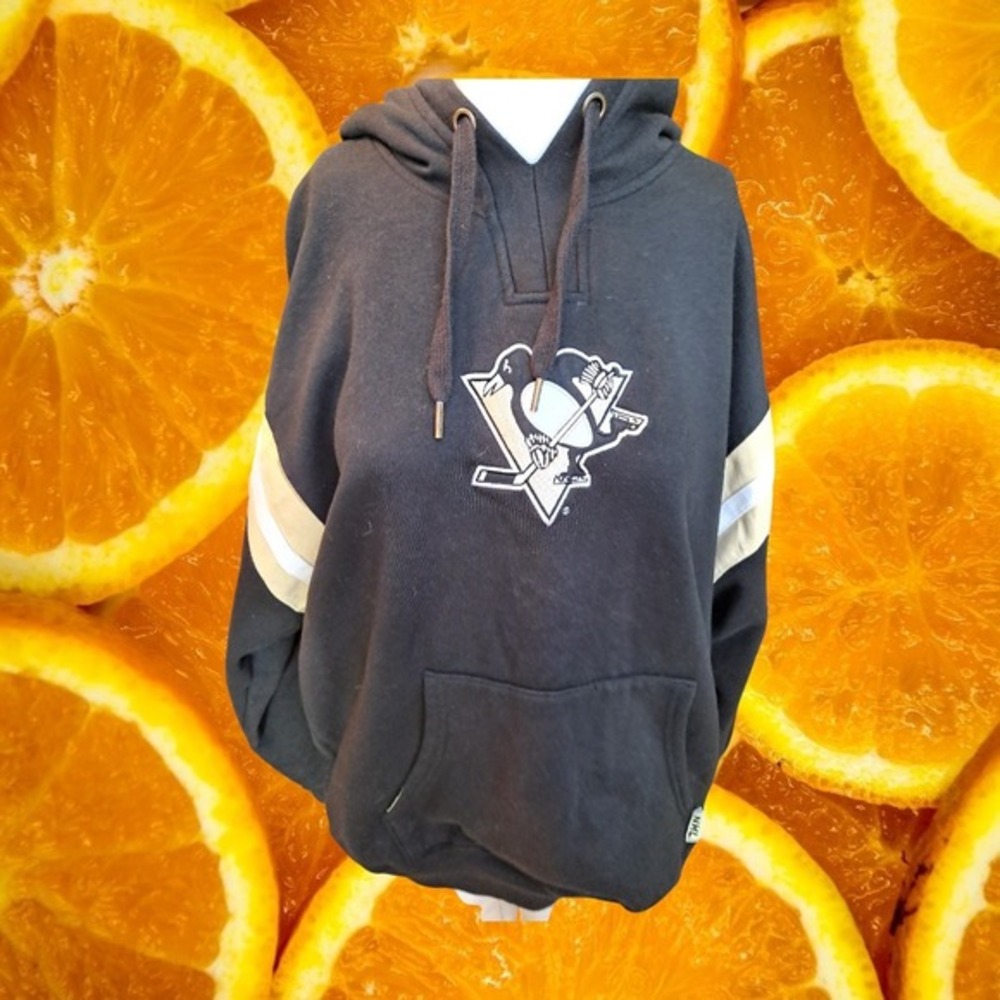 Majestic Pittsburgh Penguins NHL Hockey Hoodie Black Men's Size L
